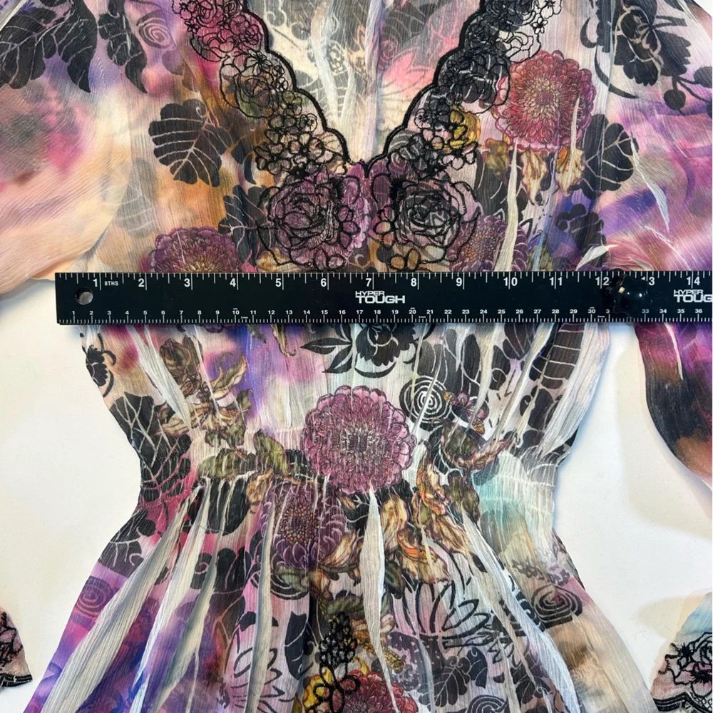 Floral Lace Trim Women's Fairy Top - Picture 9 of 9